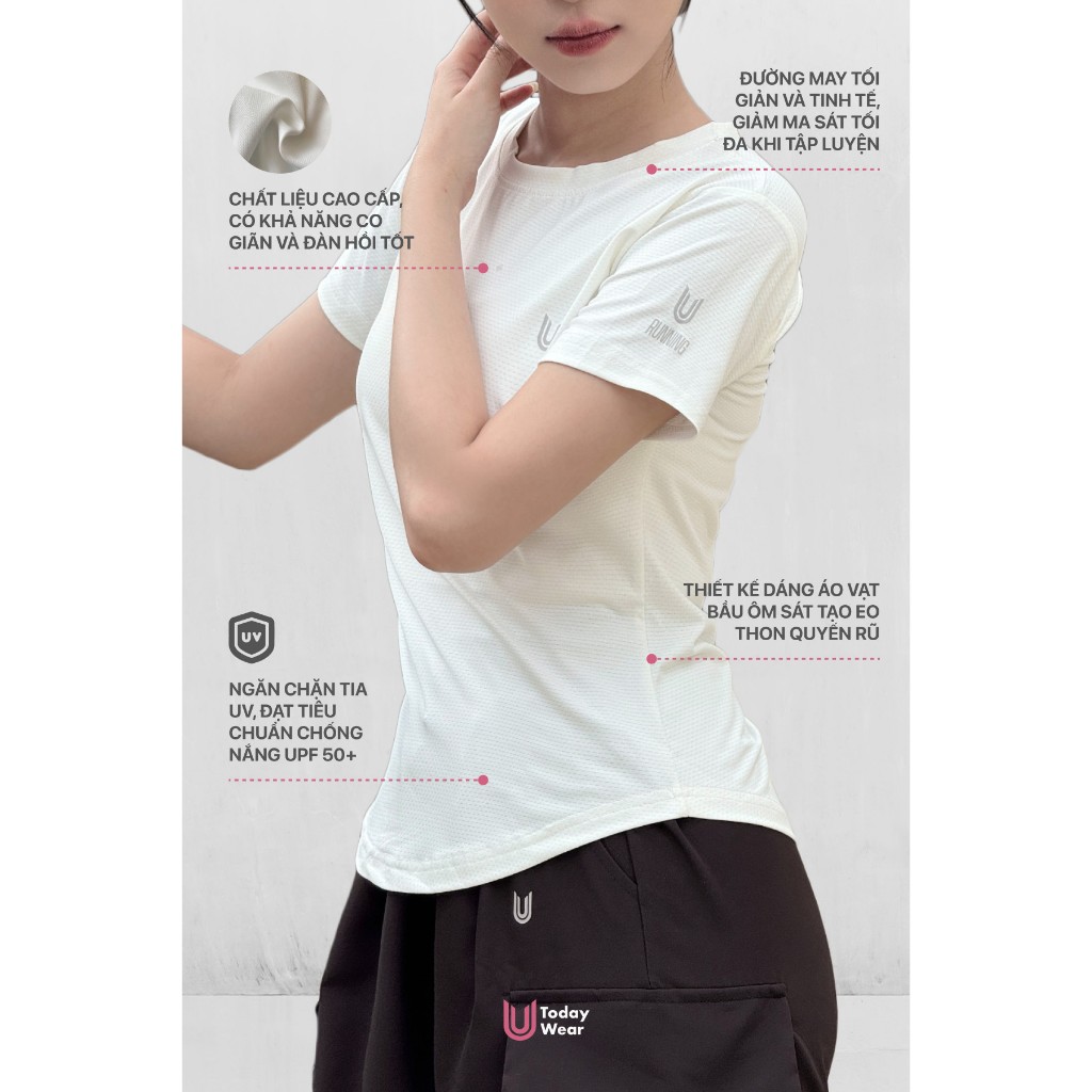 Áo thun thể thao nữ Essential Dri-FIT tập gym yoga chống tia UV chống nắng UPF 50+ Today U Wear | BigBuy360 - bigbuy360.vn