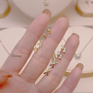 Khuyên tai nữ bạc nhỏ nhắn mạ vàng nhiều mẫu | HARMONY ACCESSORIES K122 K186