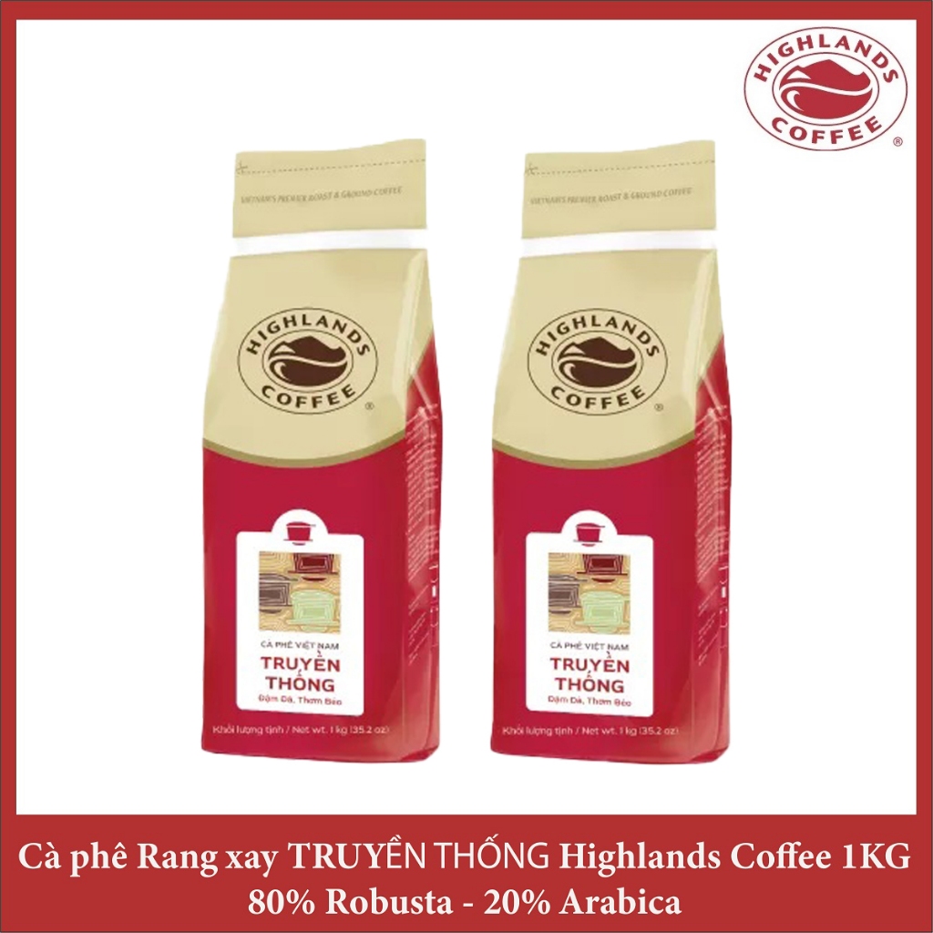 Combo 2 KG Cà Phê Truyền Thống Highlan Coffe