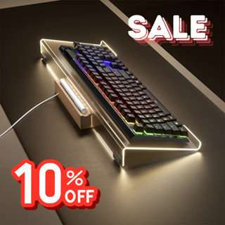 Giá đỡ bàn phím công thái học GipaWork KS01, acrylic trong suốt chắc chắn, tích hợp đèn 3 chế độ màu