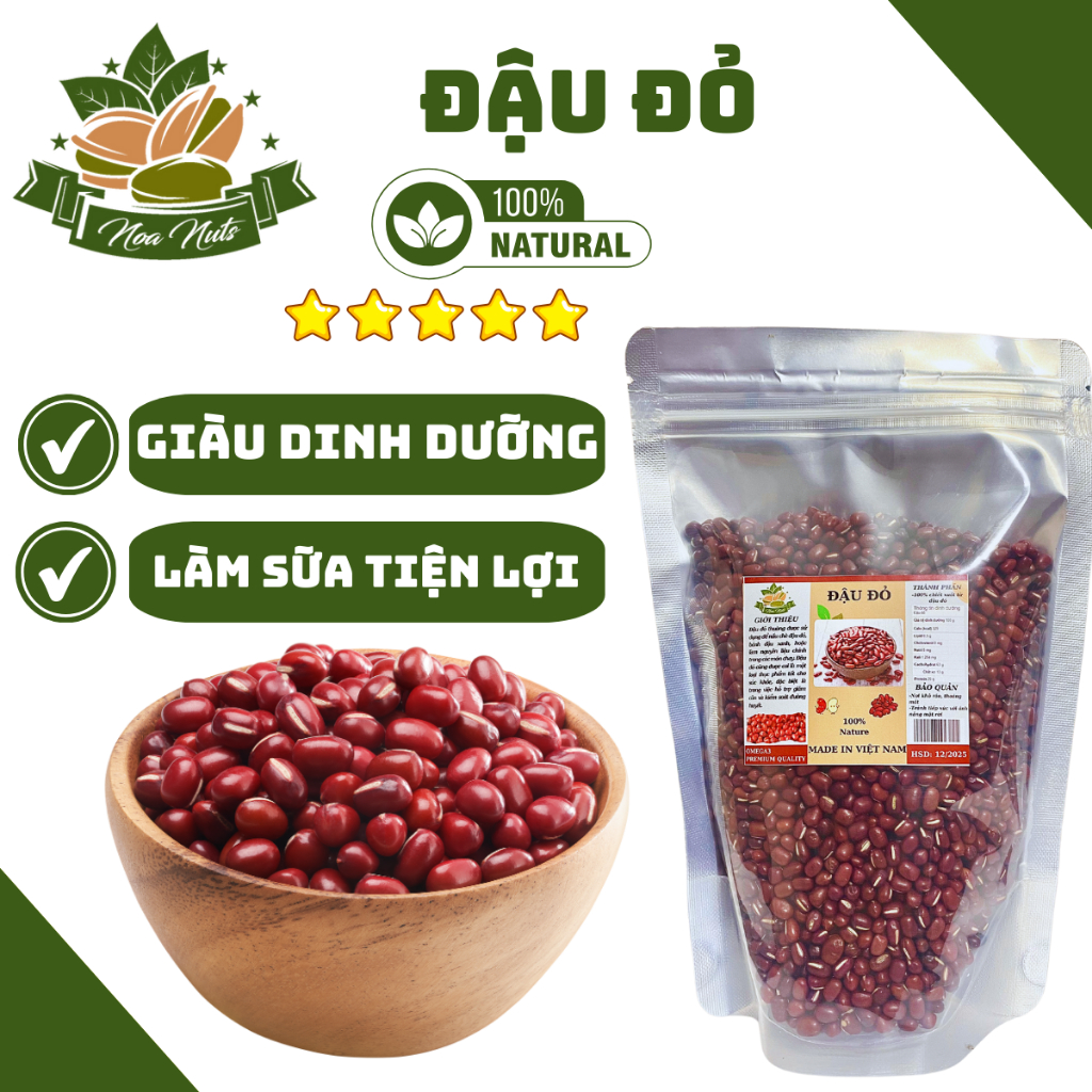 500G ĐẬU ĐỎ HỮU CƠ NOA NUTS