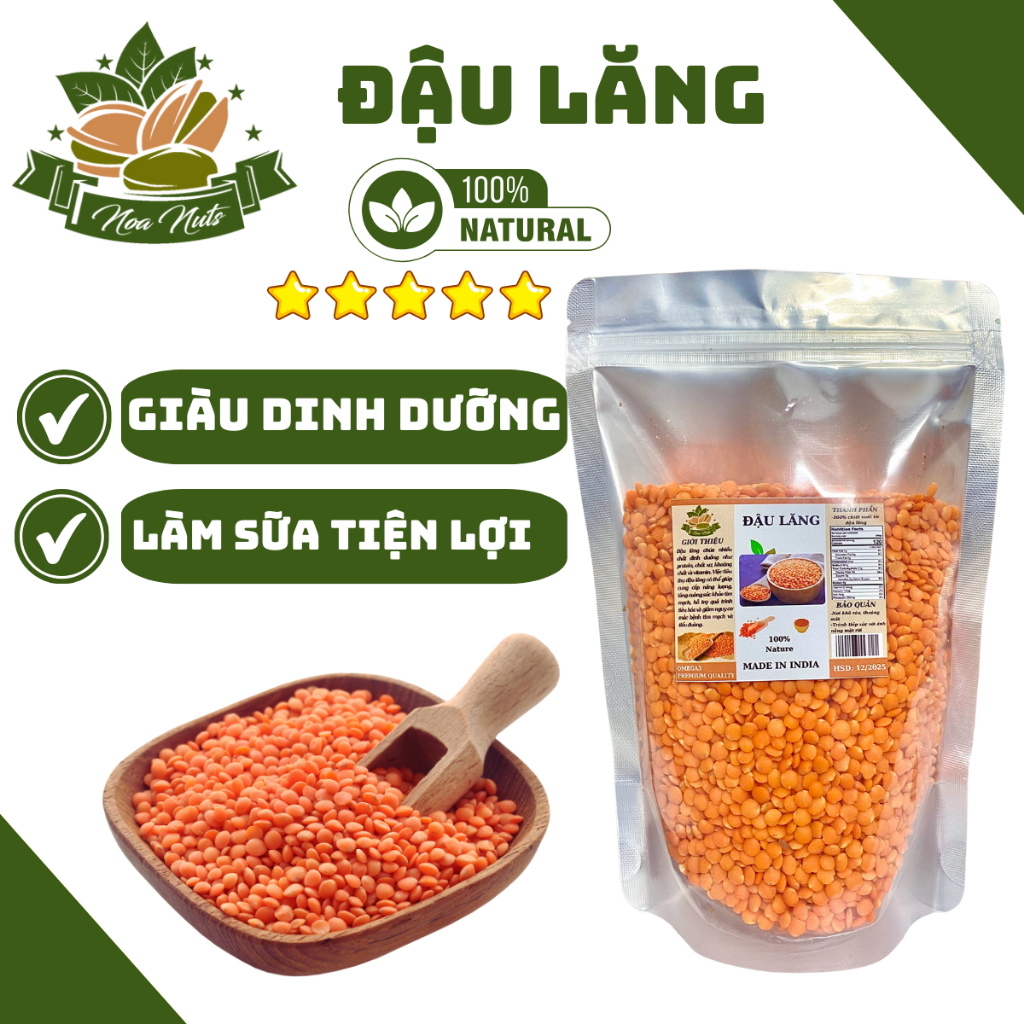 500G ĐẬU LĂNG ĐỎ HỮU CƠ NOA NUTS