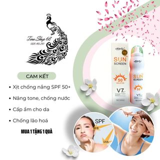 [Mua 3 tặng 1] Xịt chống nắng V7 lên tone trắng da, hàng cao cấp số 1 Hàn Quốc ko bết dính[cam kết Chính hãng]