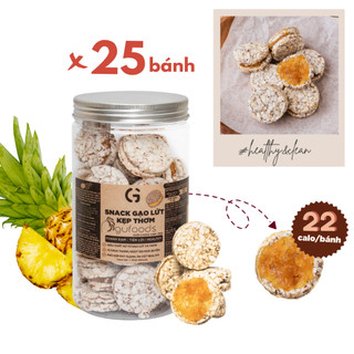 Snack gạo lứt kẹp thơm GUfoods - Chua ngọt thơm ngon, Giàu chất xơ, Healthy, Eat clean, Thuần chay (150g)