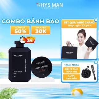 Bộ quà tặng Sữa tắm gội nam 3in1 350ml & Sáp vuốt tóc giữ nếp tốt tạo kiểu tự nhiên 80g Rhys Man