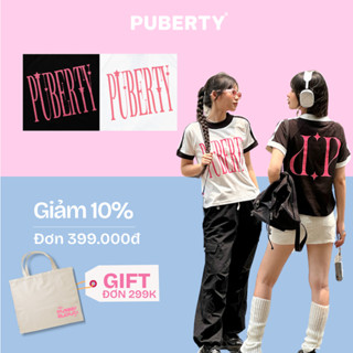 Áo Thun Sporty Ringer Tee Local Brand PUBERTY PINK LOGO SPORTY RINGER TEE / BlackxWhite - WhitexBlack