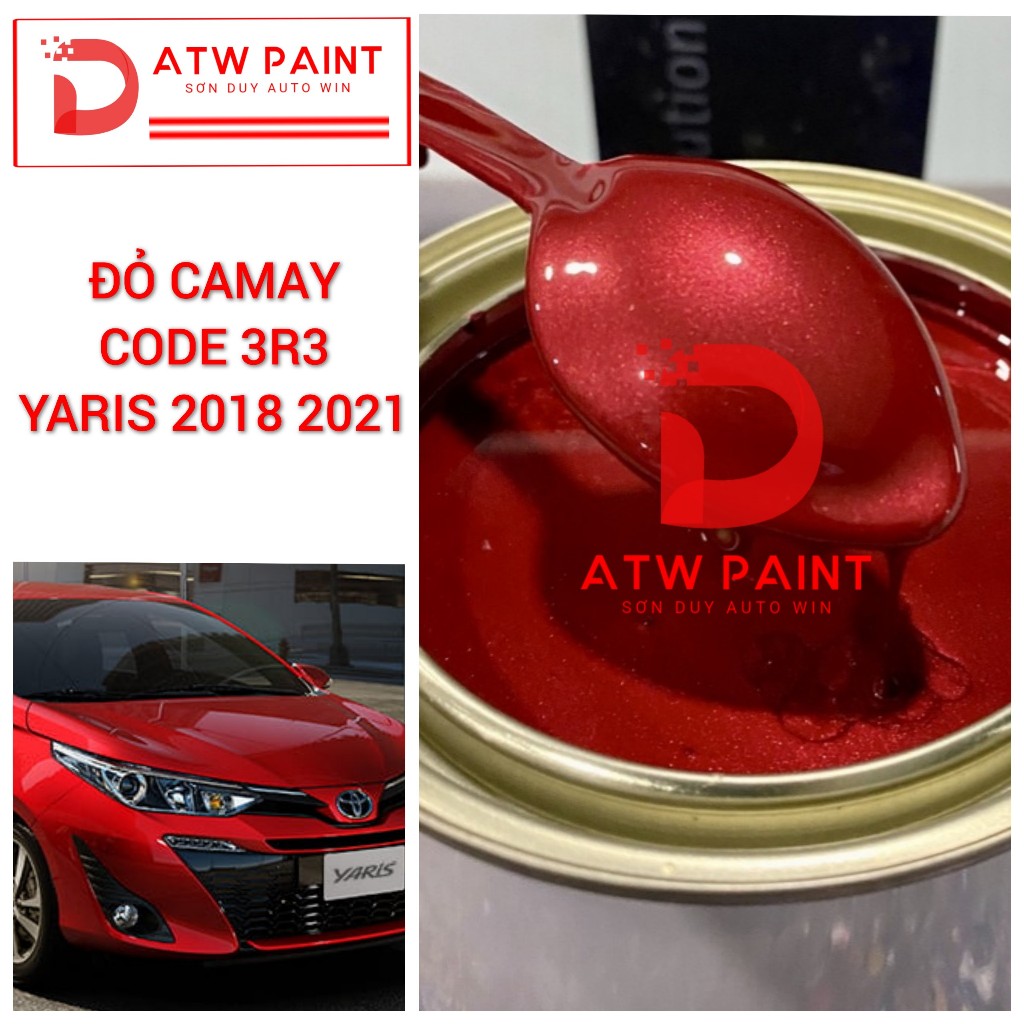 Sơn đỏ 3R3 toyota yaris 2018 2021 - Sơn ô tô 1k lon 1kg