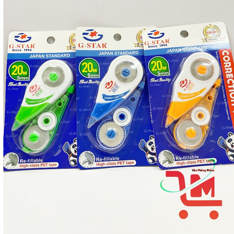 Hộp 24 Cái Bút Xoá Kéo CR-07/ GSTAR / Tặng Kèm 1 Ruột Thay Thế Bảng 5mm Dài 10m/Bút Xoá Kéo Gstar Ch