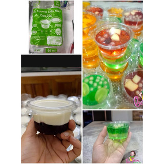 Set 50 hũ sốt 2oz 4oz nắp liền dùng đựng sốt, nước chấm, topping , panacotta