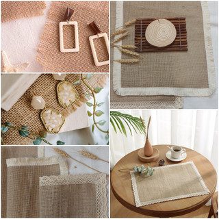 Đế Lót Ly Handmade Kiểu Dáng Xinh Xắn bằng vải bố dệt nhiều kiểu