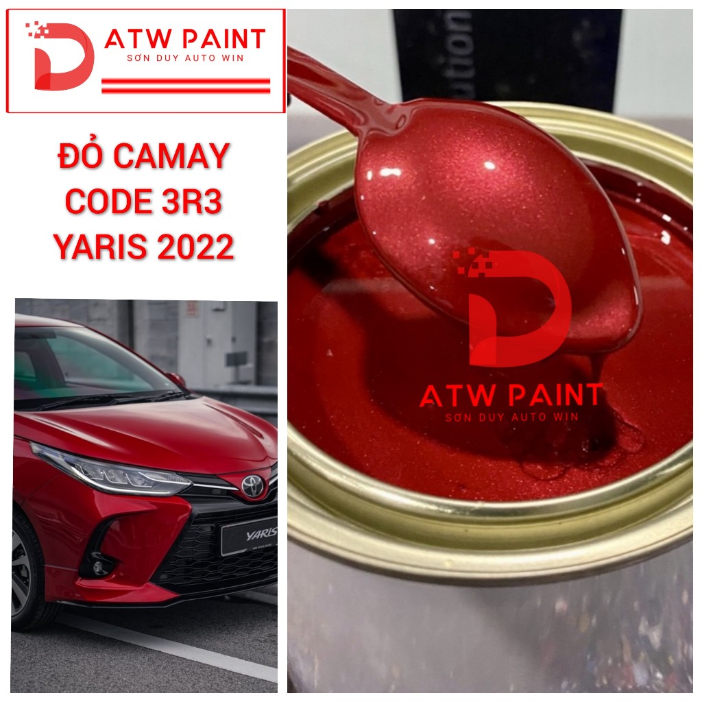 Sơn đỏ 3R3 toyota yaris 2022 2023 - Sơn ô tô 1k lon 1kg