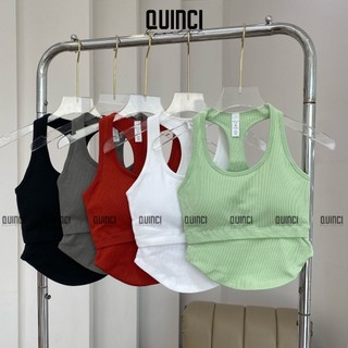 Áo Sophia chất thun gân , sẵn mút dày dặn QUINCI