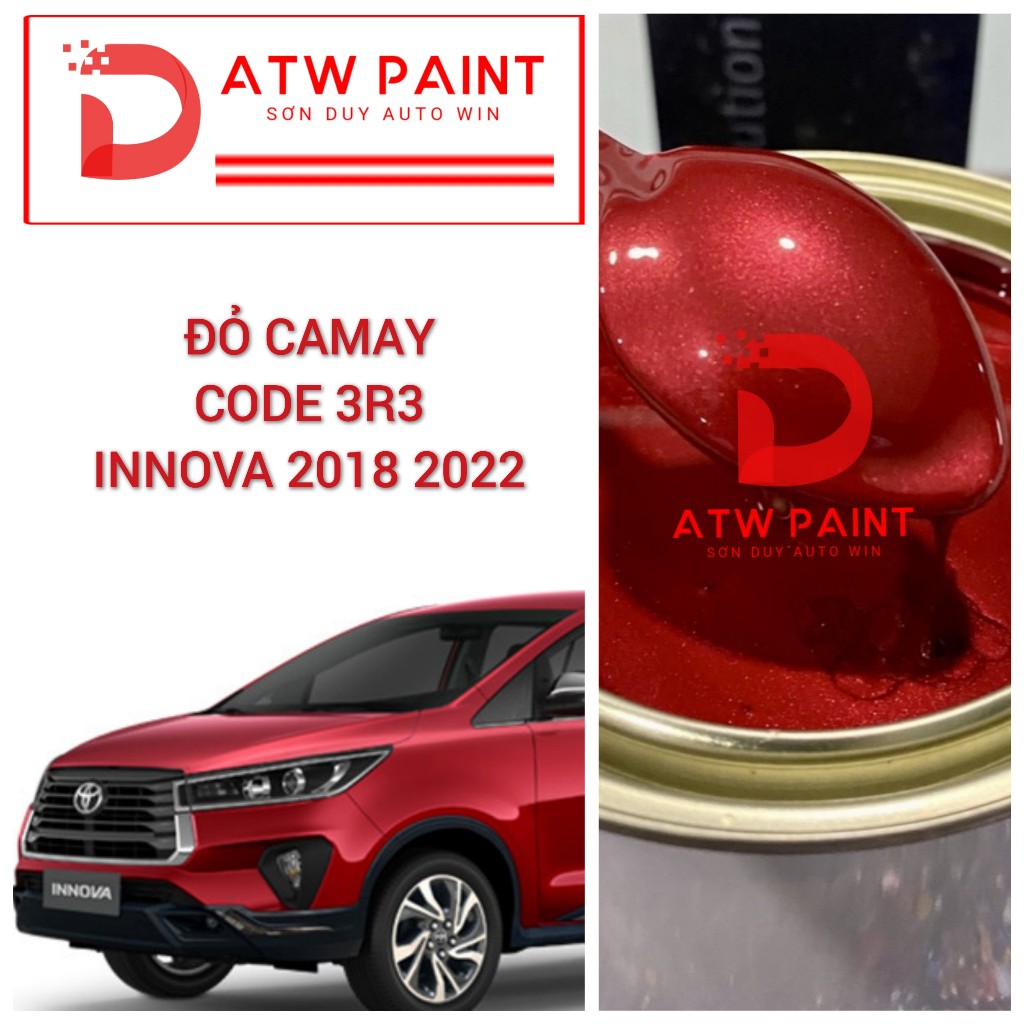 Sơn đỏ 3R3 toyota innova 2016 2022 - Sơn ô tô 1k lon 1kg