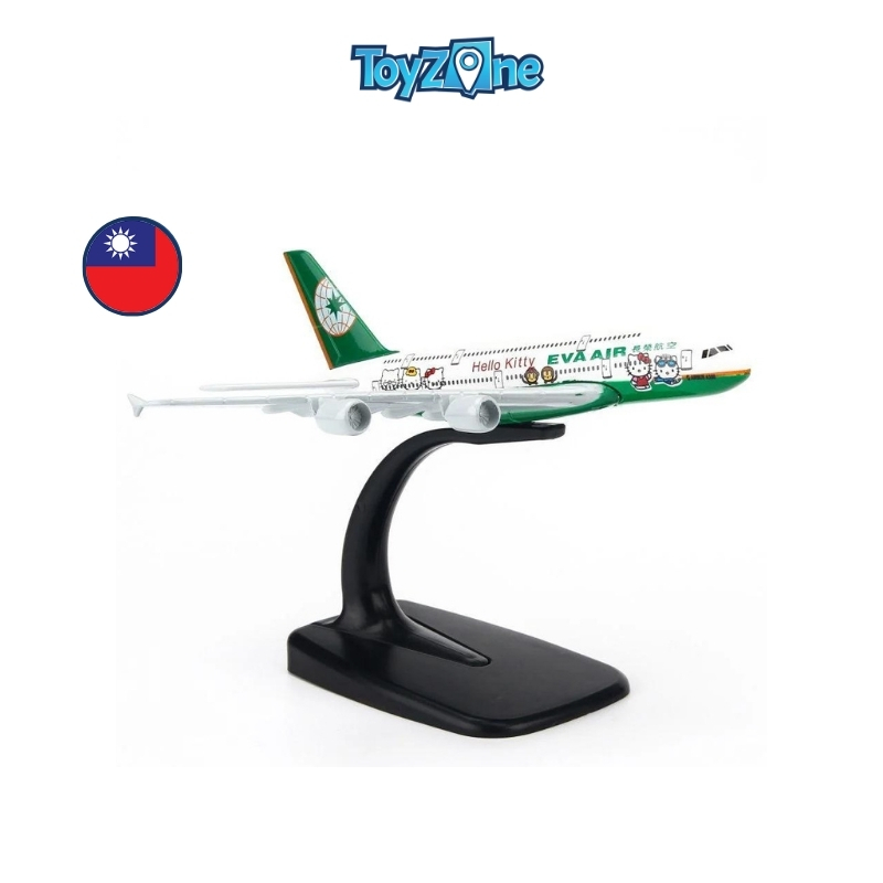 Mô hình máy bay Eva Air Hello Kitty Green Airbus A380 16cm Everfly