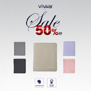 Ví vải VivaZ basic wallet unisex, vải 1000D chống thấm nước màu Be