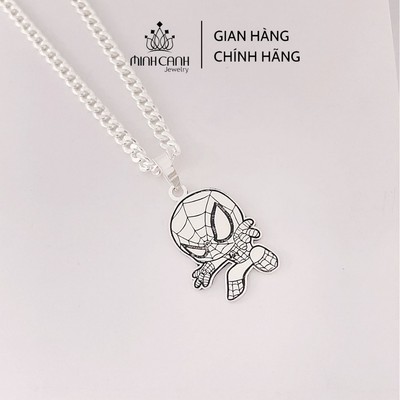 Vòng Cổ Bạc Siêu Nhân Người Nhện Khắc Tên Cho Bé Trai - Minh Canh Jewelry