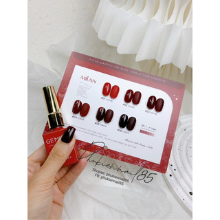 Set sơn gel đỏ Milan 6 màu tặng kèm bảng màu