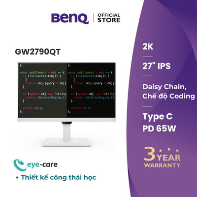 BenQ GW2790QT_Màn hình máy tính bảo vệ mắt công thái học chế độ coding 27 inch 2K QHD USB-C