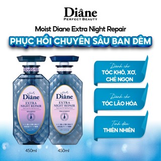 Dầu Gội Dầu Xả Ngăn Ngừa Lão Hóa Phục Hồi Hư Tổn Ban Đêm - Moist Diane Extra Night Repair