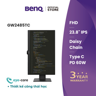 Màn hình máy tính BenQ GW2485TC _ 24" FHD USB Type C IPS  điều chỉnh độ cao Microphone bảo vệ mắt