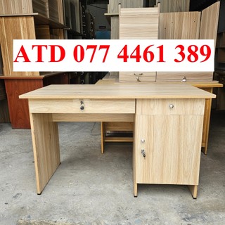 Bàn làm việc 1m 1m2 phủ melamine, bàn làm việc văn phòng cao cấp, chống trày chống thấm ship nhanh HCM BD ĐN