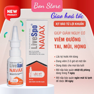 Bình xịt sẵn LiveSpo NAVAX Chuyên dụng - Giảm nguy cơ viêm tai mũi họng - Hộp nhựa 30ml