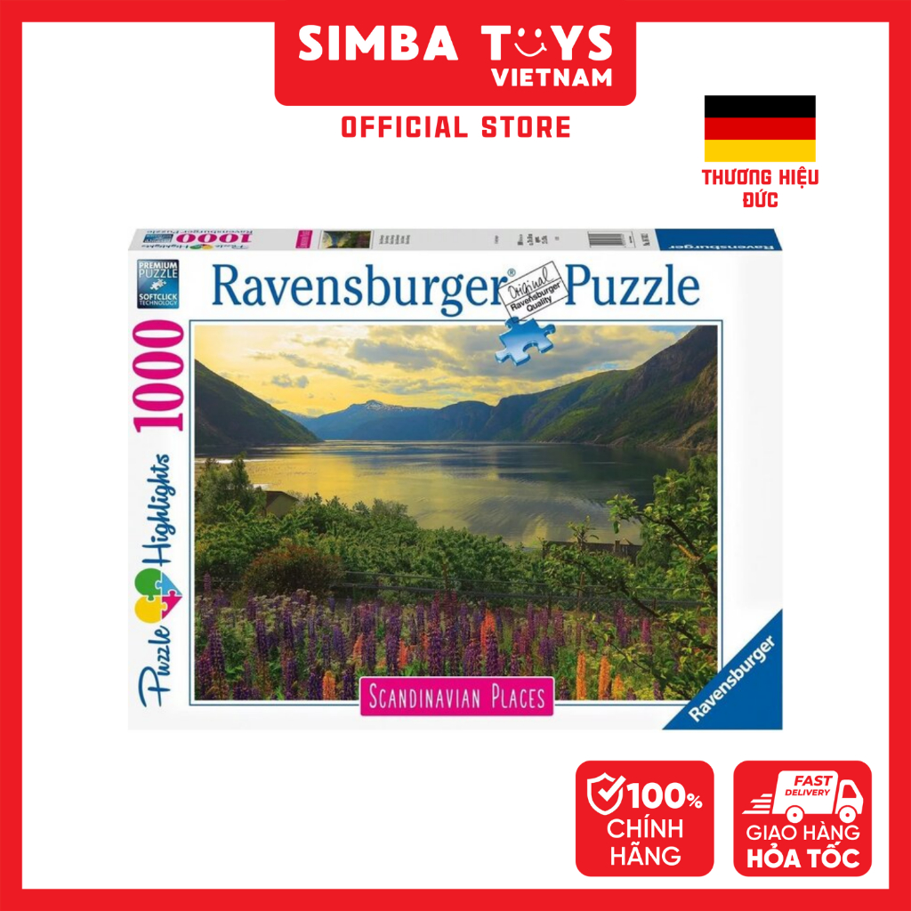 Đồ Chơi Xếp Hình 1000 Mảnh RAVENSBURGER Fjord in Norway Jigsaw Puzzle 167432 - Simba Toys Vietnam