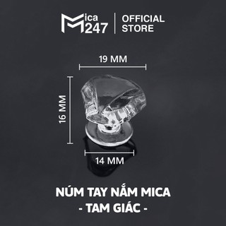 Tay nắm nhựa mica trong suốt, tay nắm mica tam giác kích thước 16x19mm