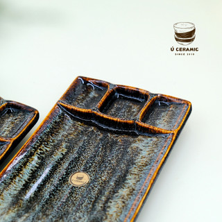 Dĩa 3 Ngăn Gốm Sứ. Ú CERAMIC