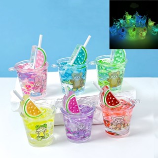 Mô hình charm dạ quang xô nước dưa hấu trang trí bàn