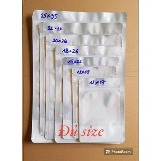 Túi zipper bạc đáy đứng