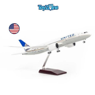 Mô hình máy bay United Airlines Boeing B787 47cm lắp ráp có đèn Everfly
