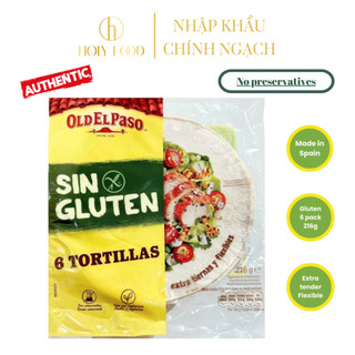 TÚI 6 VỎ BÁNH TORTILLA SIN GLUTEN - 6 PACK TORTILLAS SIN GLUTEN OLD EL PASO CHÂU ÂU - 216G