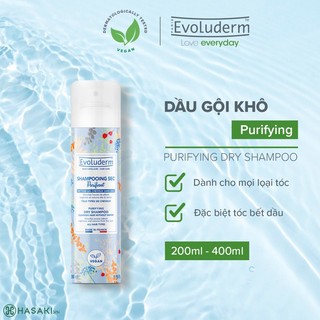 -Dầu gội khô Evoluderm Shampooing SEC Purifiant Dry Shampoo VEGAN