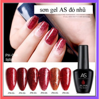 Sơn gel as mã ph nhũ đỏ chai đen 15ml