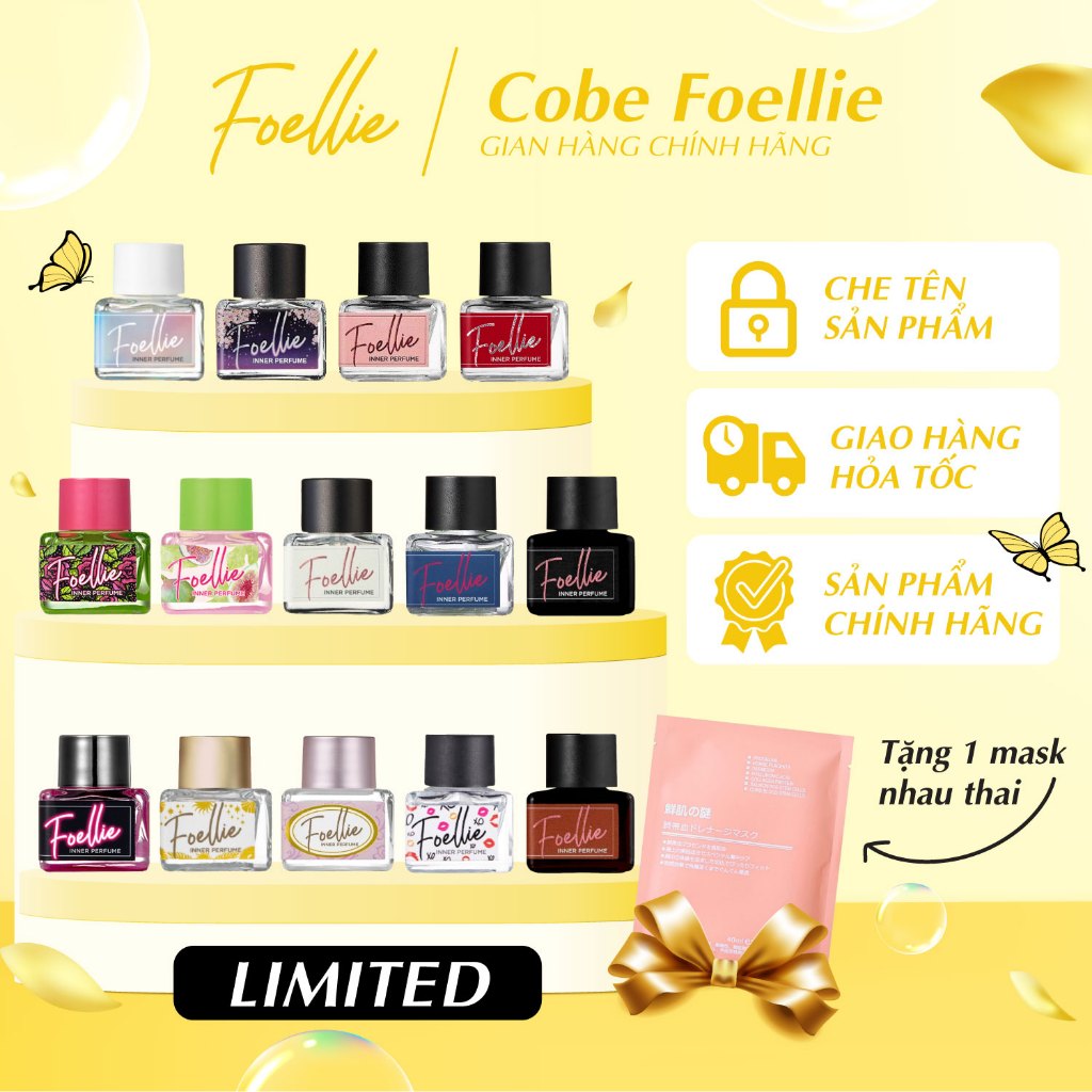 [ COMBO ] Nước Hoa Vùng Kín FOELLIE Hàn Quốc, Đem Lại Hương Thơm Dịu Nhẹ, Sạch Sẽ, Kho Ráo 5ml (LIMITED)
