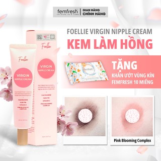 Kem làm hồng vùng kín cao cấp Hàn Quốc FOELLIE VIRGIN NIPPLE CREAM, Làm hồng nhũ hoa, khử thâm vùng kín 30ml