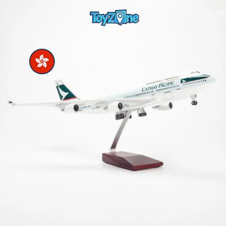 Mô hình máy bay lắp ráp có đèn led Cathay Pacific Boeing B747 47cm Everfly