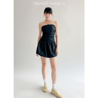 Tdt4 - đầm cúp ngực dáng ngắn 2 màu đậm nhạt vải denim cotton kiva dress