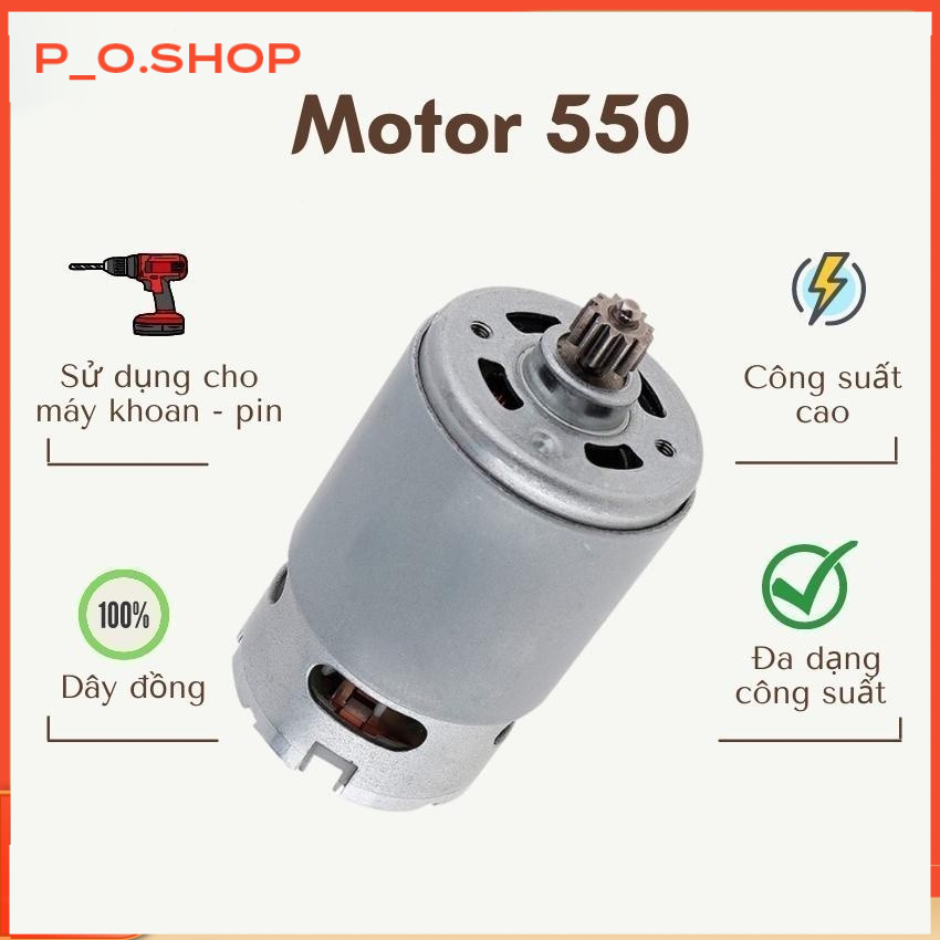 【🔥Rẻ】Motor 550 RS550 12 Răng của máy khoan pin (có sẵn 12V - 21V)