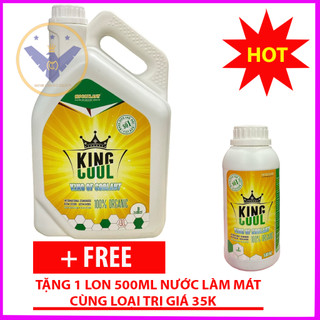 Nước làm mát động cơ xe ô tô màu xanh cao cấp KINGCOOL SUPER can 4L tặng lon 500ml