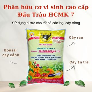 Phân hữu cơ Đầu Trâu HCMK7 Trichoderma + TE - Túi 5kg - Nông Nghiệp Phố