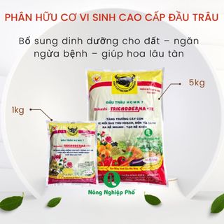 Phân hữu cơ Đầu Trâu HCMK7 Trichoderma + TE - Túi 5kg - Nông Nghiệp Phố
