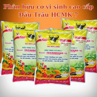 Phân hữu cơ Đầu Trâu HCMK7 Trichoderma + TE - Túi 5kg - Nông Nghiệp Phố