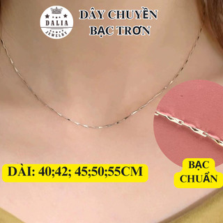 Dây chuyền bạc trơn không mặt dây mưa rơi DaLiA Jewelry vòng cổ bạc nữ không mặt dày dặn dài 40cm 42cm 45cm 50cm 55cm