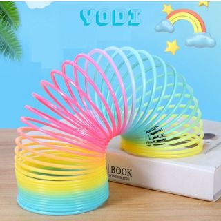 Đồ chơi lò xo cầu 7 màu cho bé, đồ chơi vòng tròn lò xo ma thuật nhiều màu sắc