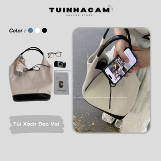 Túi xách nữ Tuinhacam túi tote đơn giản hợp thời trang công sở, đi học Túi vải canvas xách tay dung tích lớn - TNC121