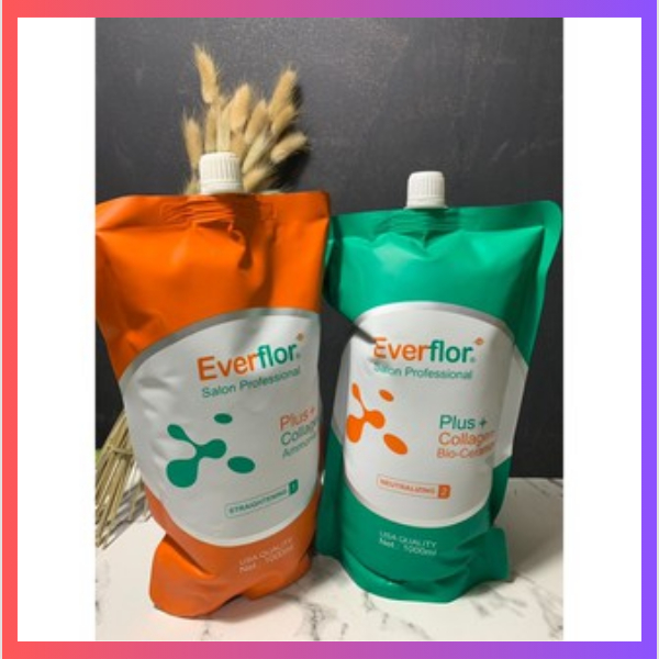 Kem Duỗi Túi EVERFLOR 1000ml x 2 Siêu Thẳng (số 1 + 2)