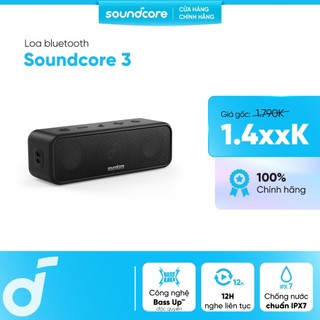 Loa bluetooth Soundcore 3 | Chống nước IPX7 | 24h phát nhạc liên tục