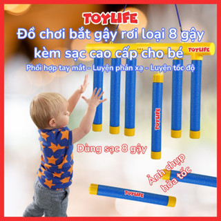 Đồ chơi bắt gậy rơi loại 8 gậy kèm sạc cao cấp cho bé bộ đồ chơi bắt thanh rơi luyện phản xạ trẻ em TOYLIFE